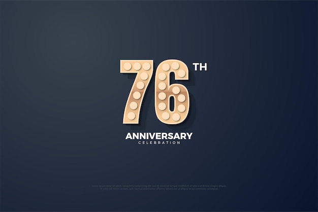 Classic and unique number texture for 76th anniversary celebration banner