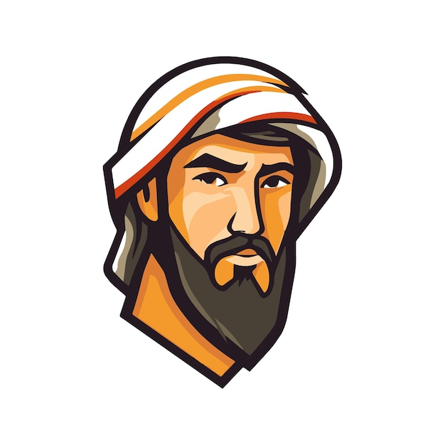 Vector a classic vector cartoon mascot character of arabian men with white background