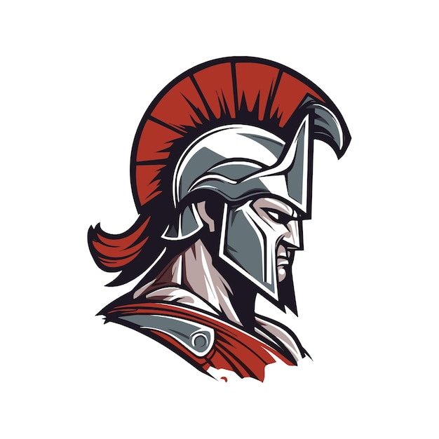 A classic vector cartoon mascot character of spartan with white background