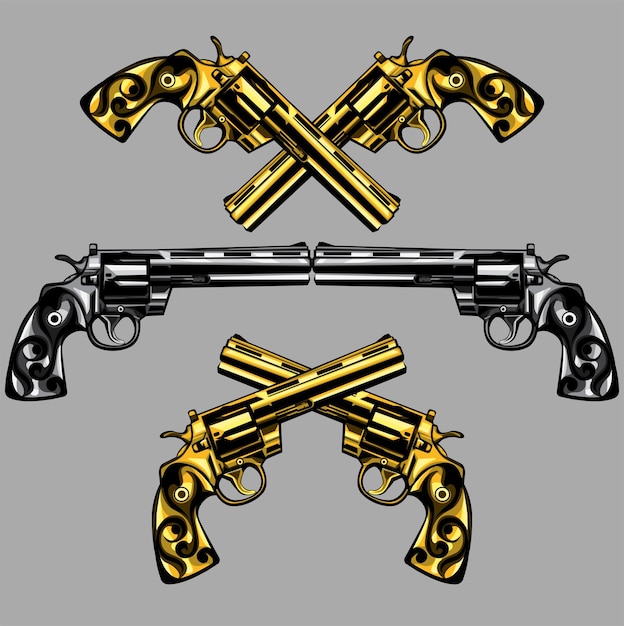 Vector classic vector pistol illustration design