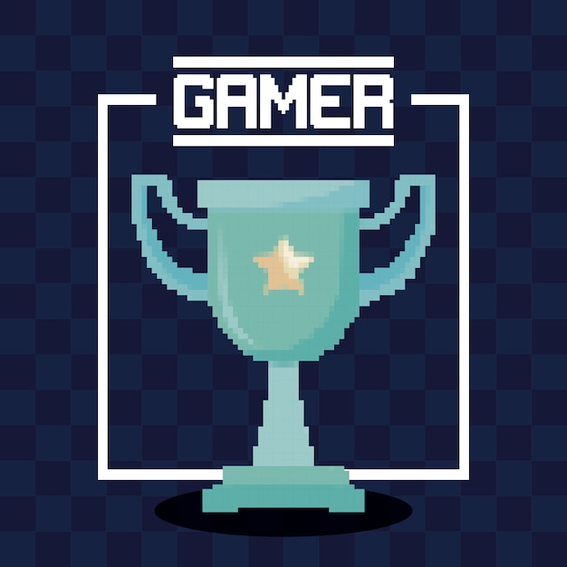 Vector classic video game trophy