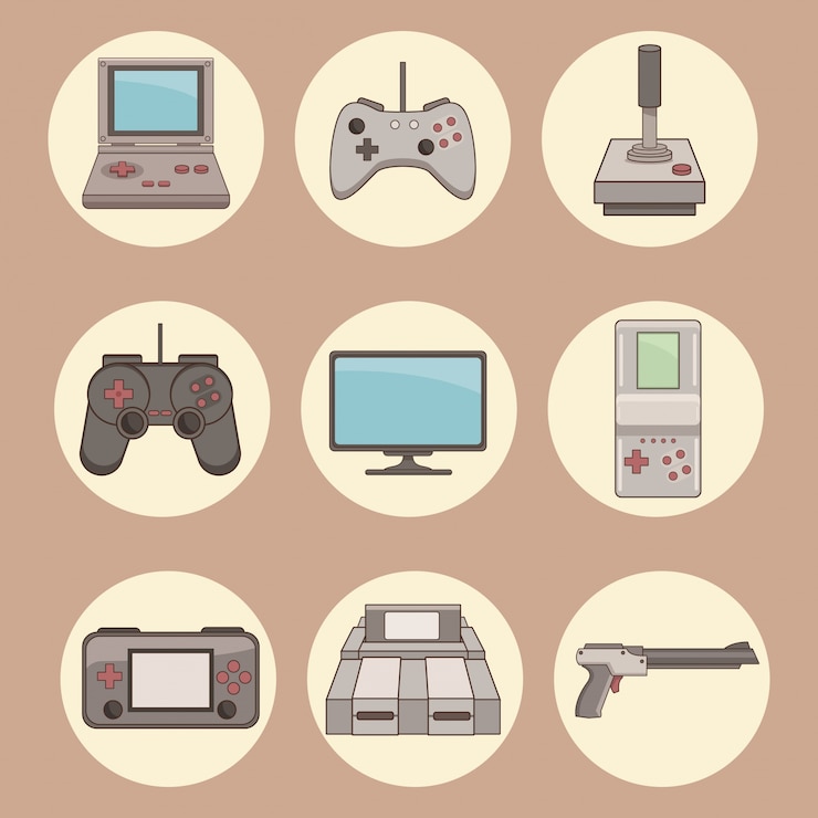 Vector クラシックのビデオゲームとコンソールのアイコン