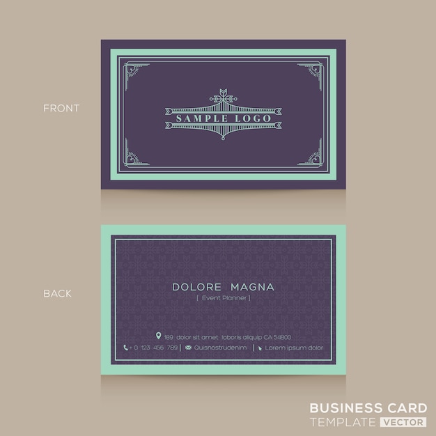 Vector classic vintage business card design template