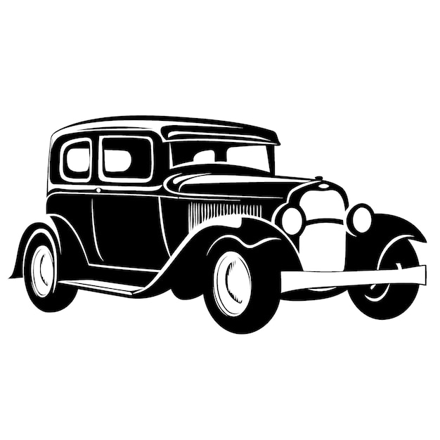 Classic vintage car in black white