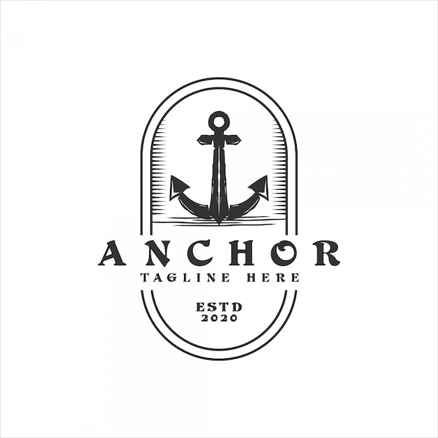 Vector classic vintage retro country emblem anchor for sailor logo template