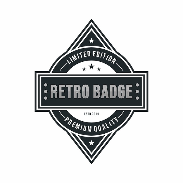 Vettore classic vintage retro label badge logo design (disegno del logo dell'etichetta vintage)