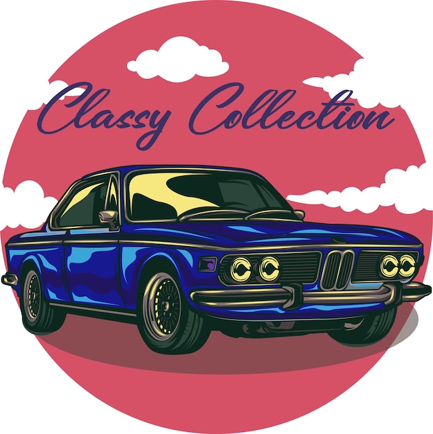 Classic and vintage style concept cars illustration in cartoon vector design 1