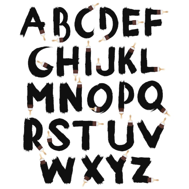 Vector classic vintage uppercase alphabet
