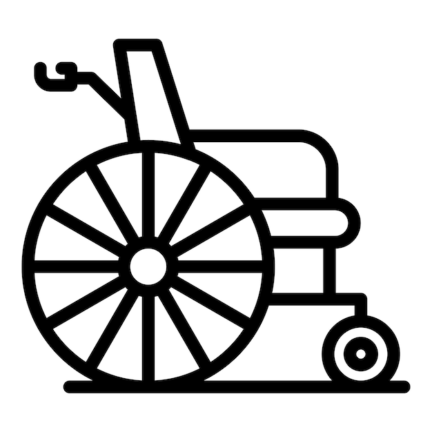 Вектор Классический значок инвалидной коляски контур классической иконки вектора инвалидной коляски для веб-дизайна изолирован на белом фоне