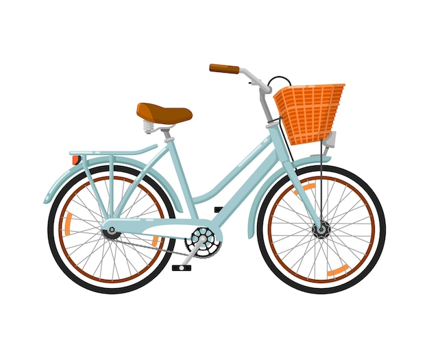 Classic woman bicycle isolated icon