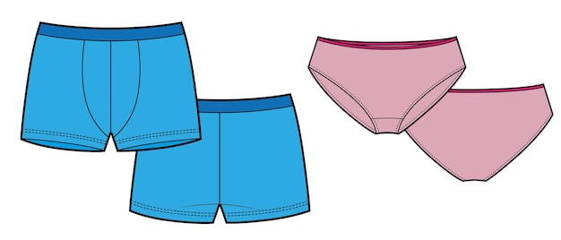 Vetor de Men underwear set. Male underpants, trunks, panties of