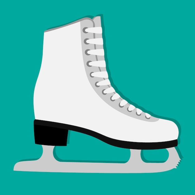 Classic woman s figure skates icon vector illustration isolated White ice skates