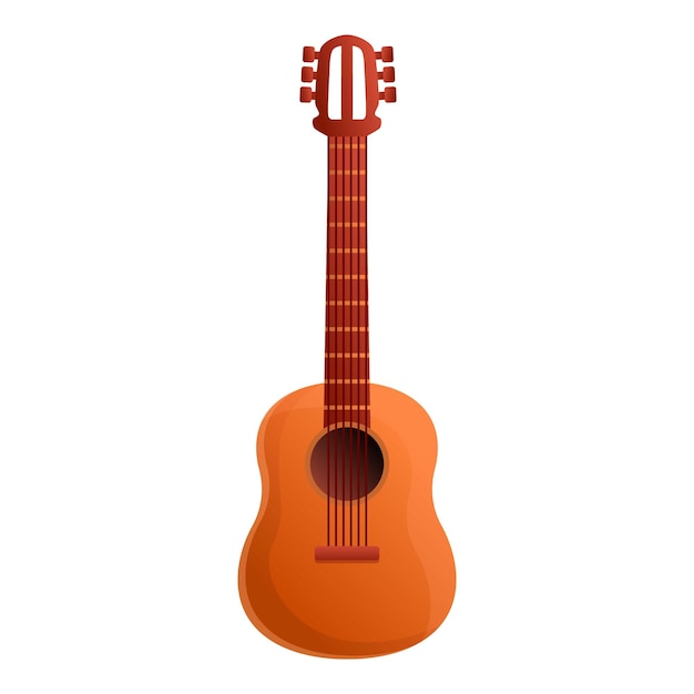 Classic wood guitar icon Cartoon of classic wood guitar vector icon for web design isolated on white background