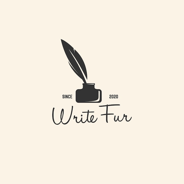 Classic write logo design template