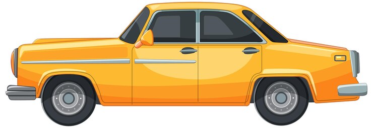 Вектор иллюстрация классического желтого автомобиля