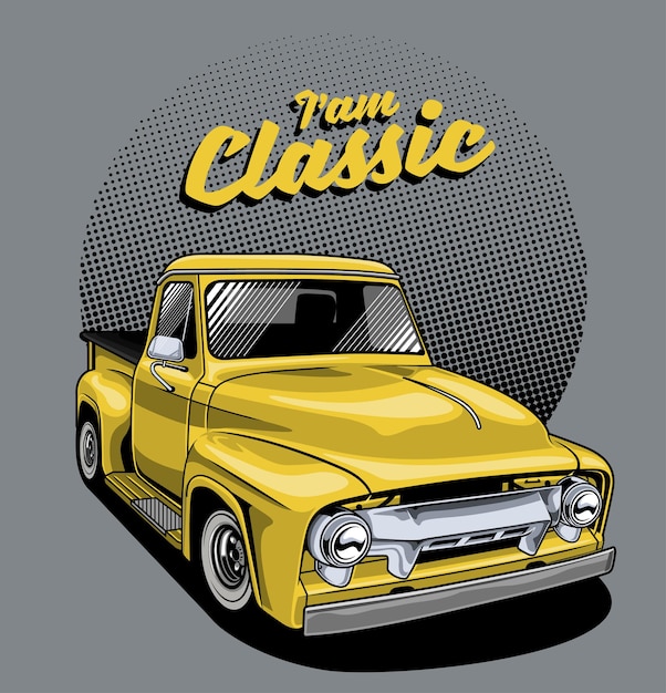 Vector classic yellow truck