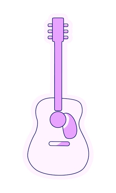 Classical acoustic guitar semi flat color vector element