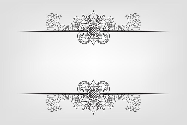 Vector classical baroque filigree decoration ornament vintage floral border style antique art retro