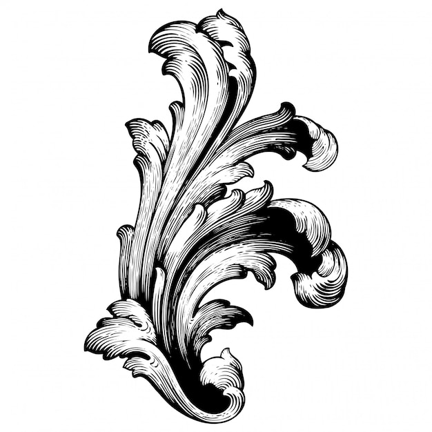 Классическое барокко старинного элемента. декоративный элемент дизайна филигранной каллиграфии.