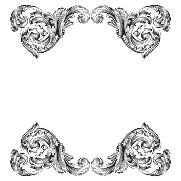 Classical baroque ornament. Decorative design element filigree.