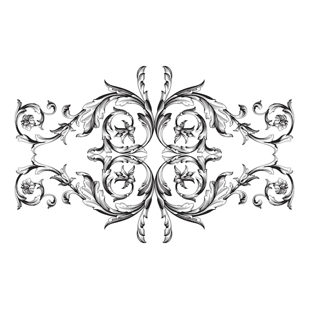 Vector classical baroque ornament. decorative design element filigree.