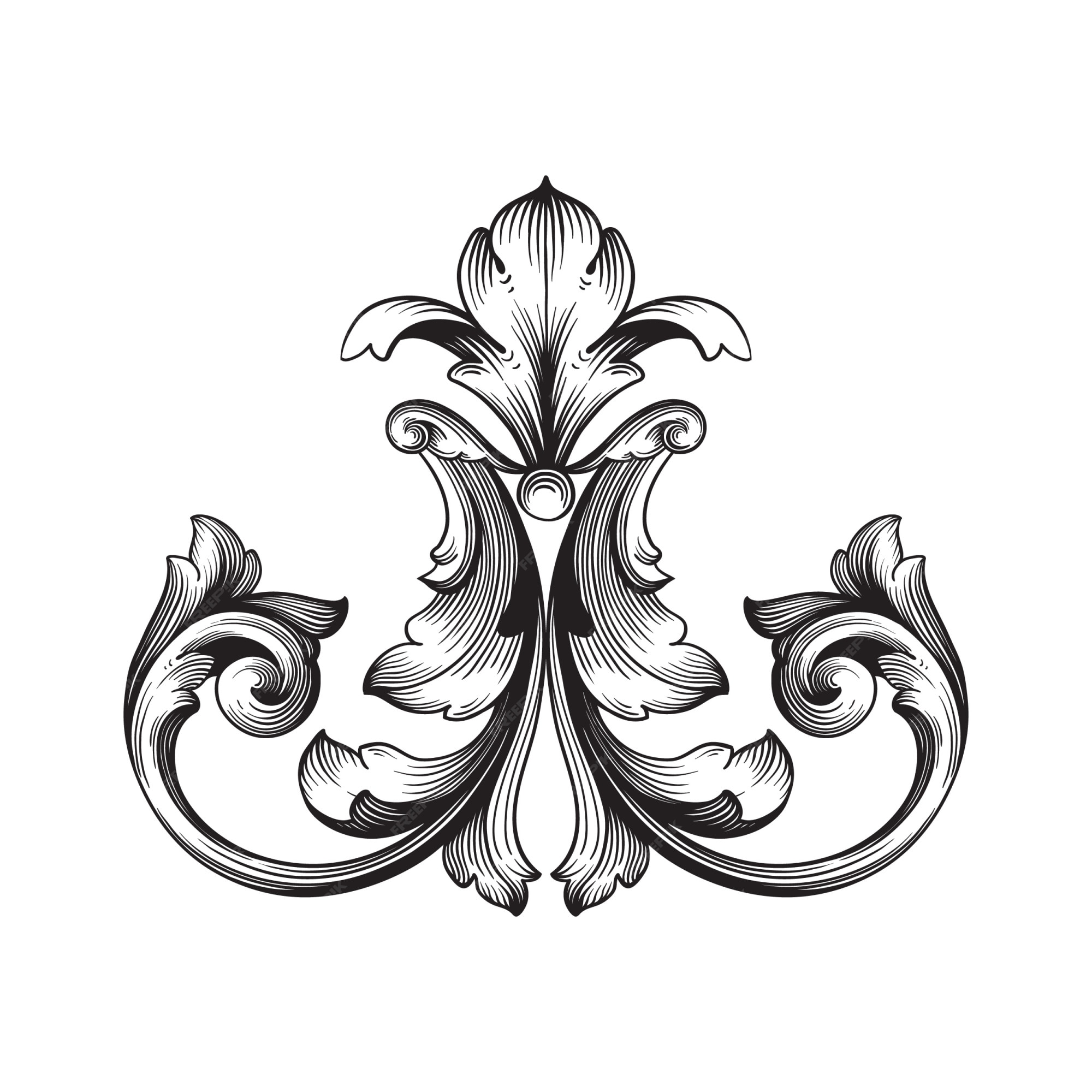 Blind vertrouwen Natte sneeuw omringen Premium Vector | Classical baroque ornament. decorative design element  filigree.