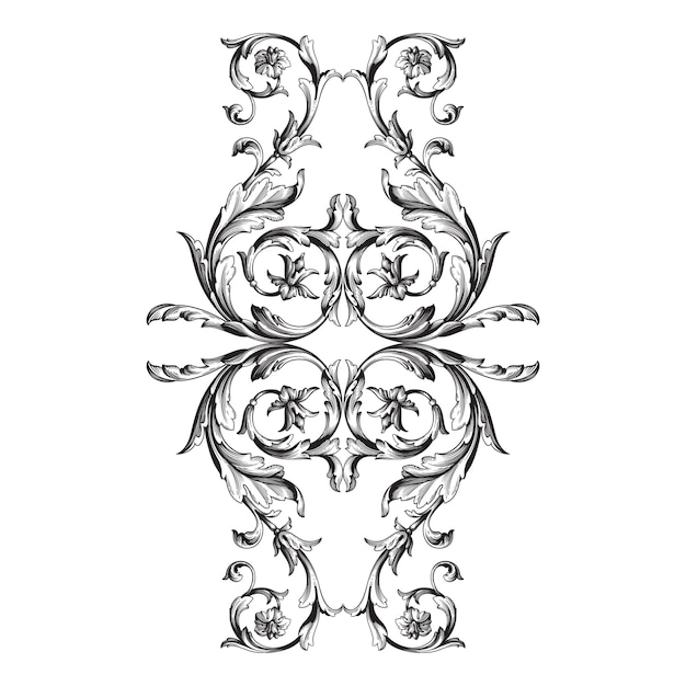 Vettore ornamento barocco classico. elemento decorativo di design in filigrana.