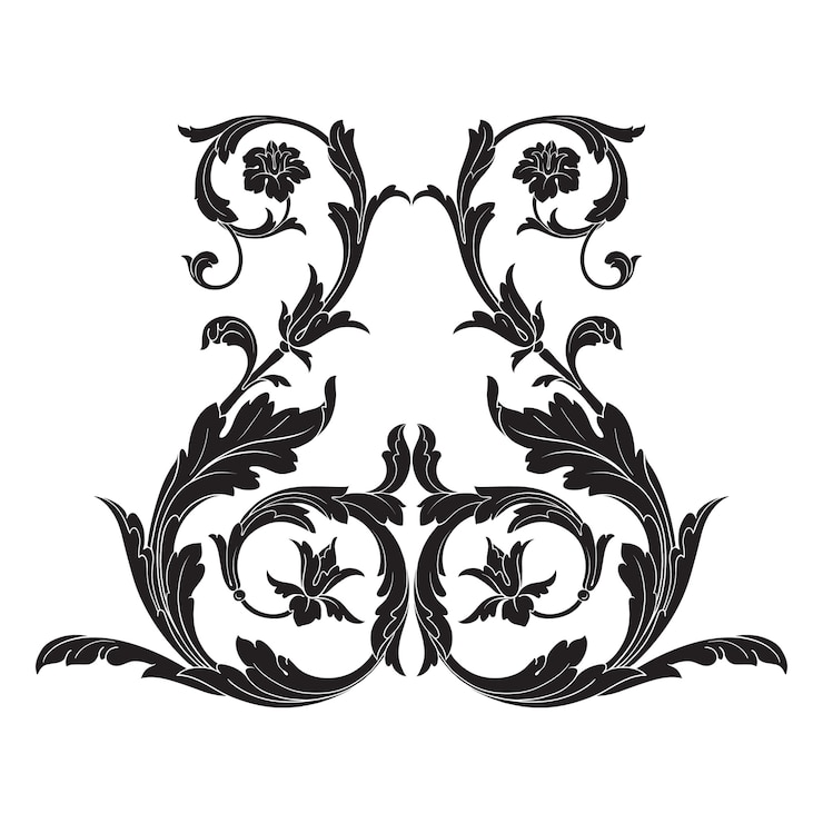 Vector classical baroque ornament. decorative design element filigree.
