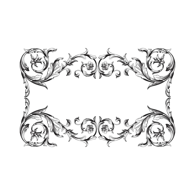 Classical baroque ornament. Decorative design element filigree.