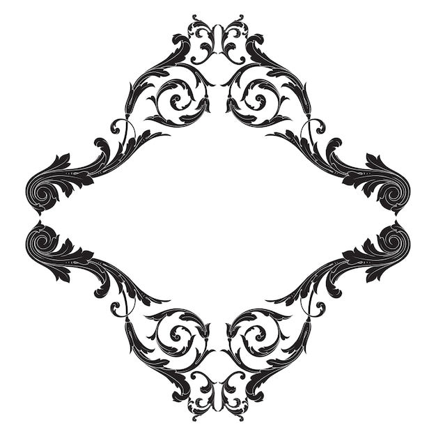 Классический барочный орнамент. Декоративный элемент дизайна филигрань.