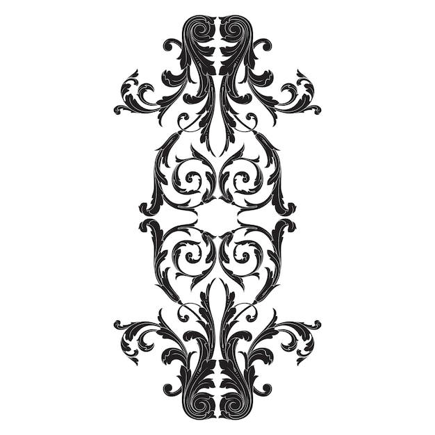 Classical baroque ornament. Decorative design element filigree.