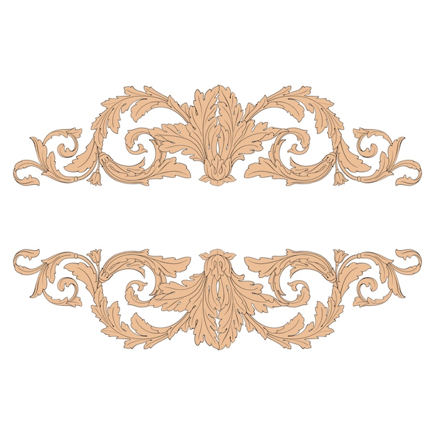 Classical baroque ornament. Decorative design element filigree.