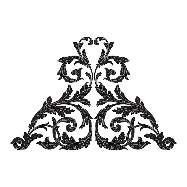 Classical baroque ornament. Decorative design element filigree.