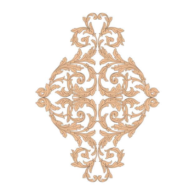 Вектор Классический барочный орнамент. декоративный элемент дизайна филигрань.