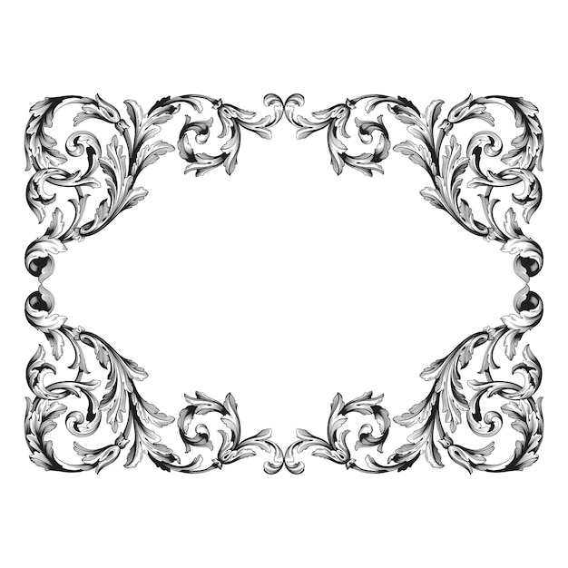 Classical baroque ornament. Decorative design element filigree.