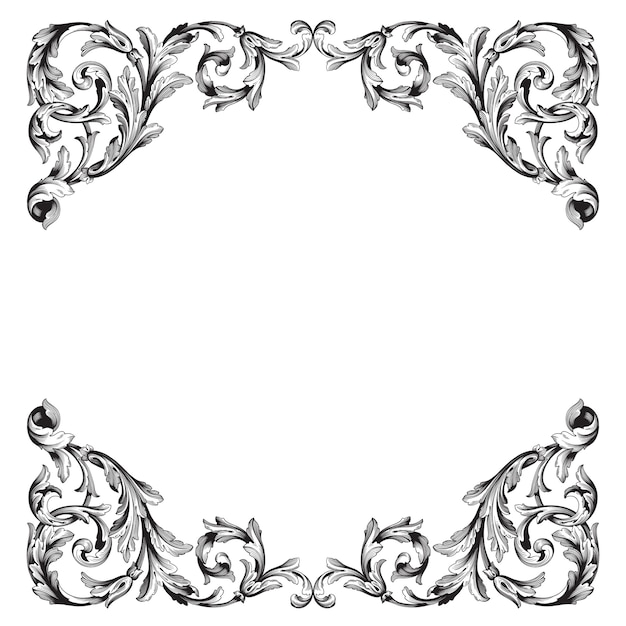 Vector classical baroque ornament. decorative design element filigree.