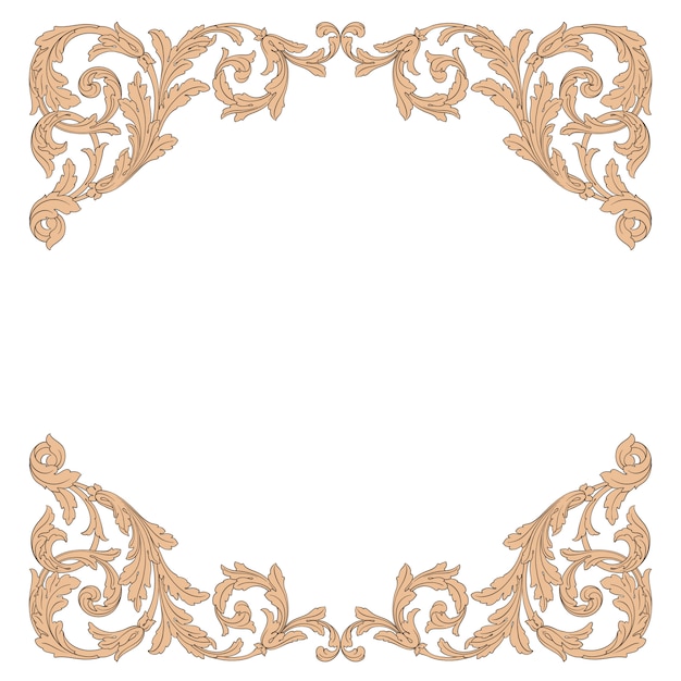 Classical baroque ornament. Decorative design element filigree.