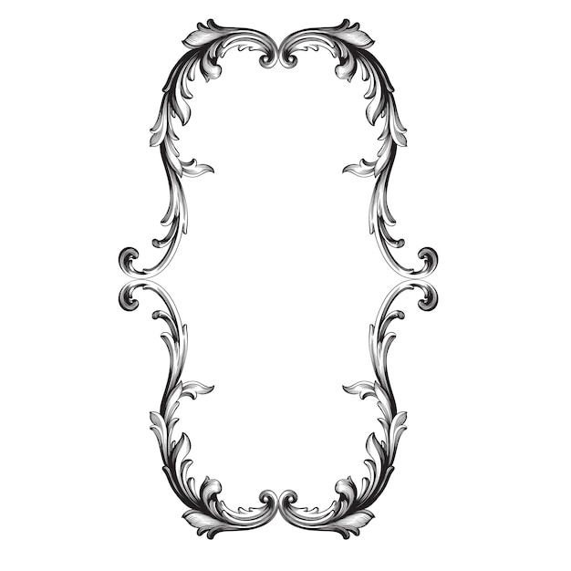 Classical baroque ornament. Decorative design element filigree.