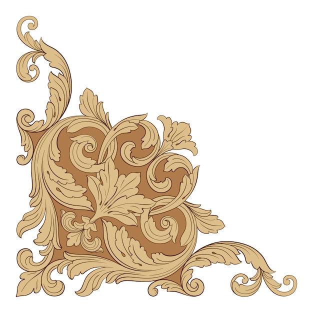 Classical baroque ornament. Decorative design element filigree.