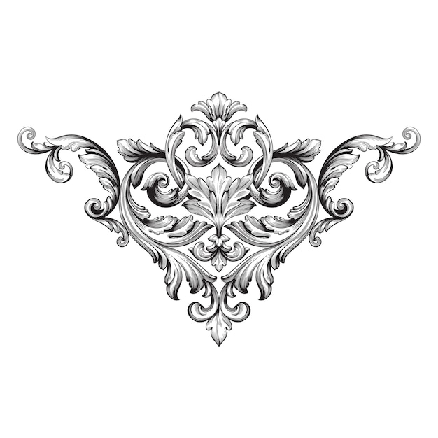 Classical baroque ornament. Decorative design element filigree.