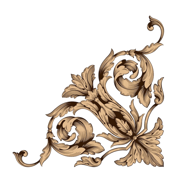 Vector classical baroque ornament. decorative design element filigree.