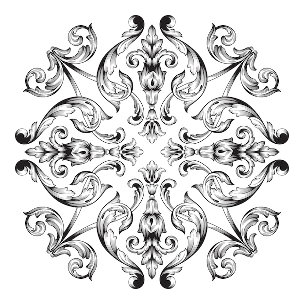 Classical baroque ornament. decorative design element filigree.