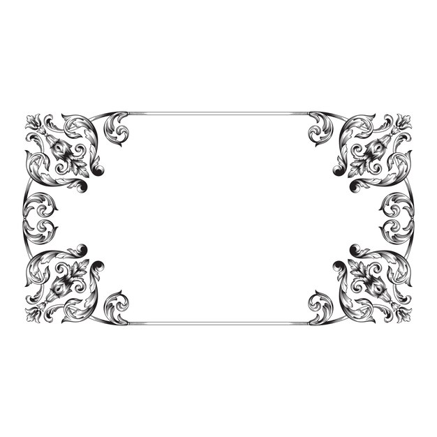 Classical baroque ornament. Decorative design element filigree.