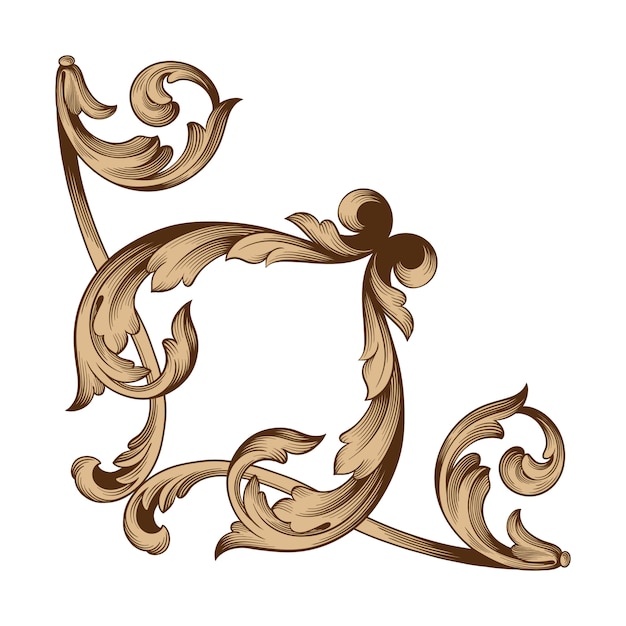 Classical baroque ornament. Decorative design element filigree.