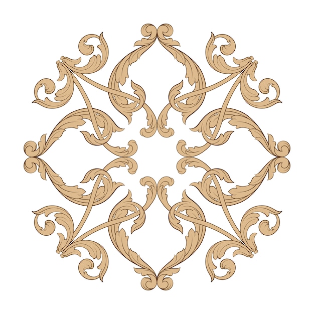 Classical baroque ornament. Decorative design element filigree.