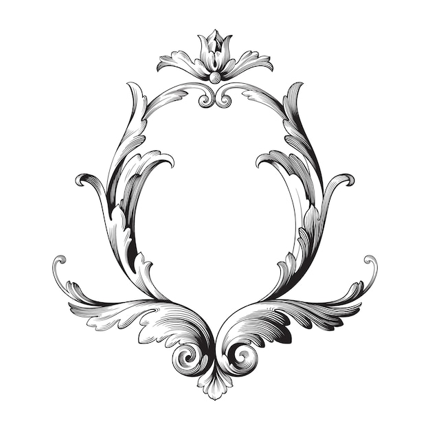 Classical baroque ornament. Decorative design element filigree.