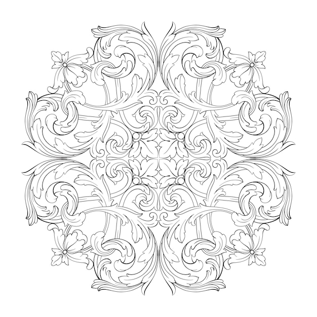 Classical baroque ornament. Decorative design element filigree.