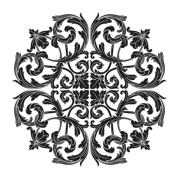 Classical baroque ornament. decorative design element filigree.