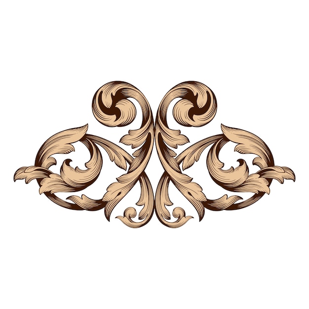 Classical baroque ornament. Decorative design element filigree.