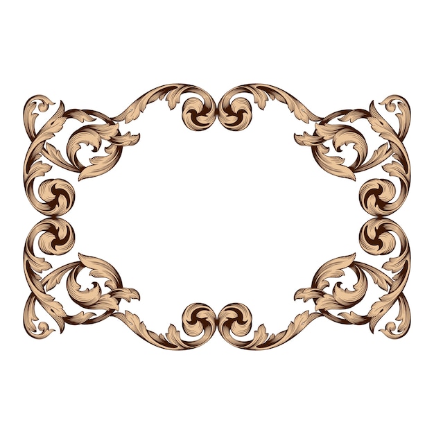 Classical baroque ornament. Decorative design element filigree.